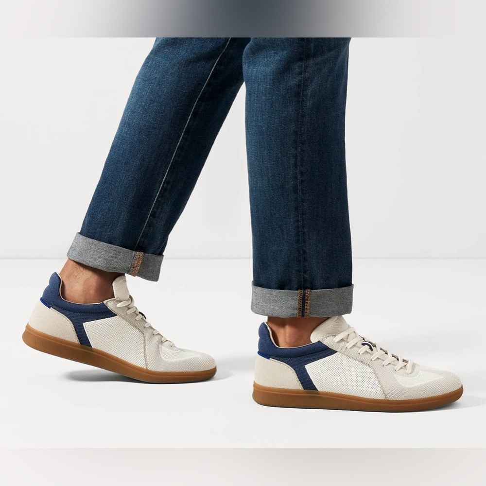 Rothy’s Men’s The RS01 Washable Sneaker White Blue Hudson